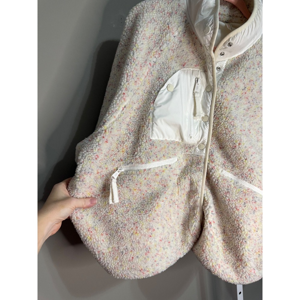 FP Movement by Free People Speckled Cream Sherpa Zip Jacket - Picture 8 of 9